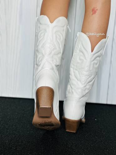 Top Moda White Cowboy Boots 