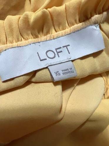 The Loft  Yellow Tied V-Neck with Ruffled Detail Top 