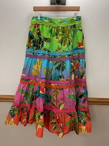 Farm Rio EUC  Ombré Forest Midi Skirt Size Medium Retails $225