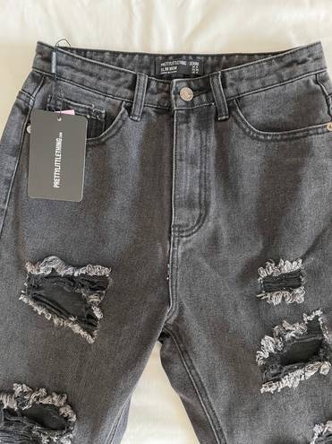 Pretty Little Thing Black Distressed Jeans