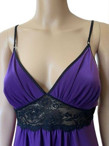 In Bloom  Y2K Purple Black Goth Witchy Romantic Lace Lingerie Mini Slip Dress