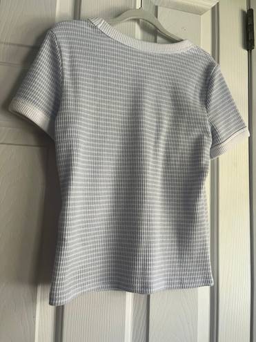 Hollister blue and white waffle baby tee