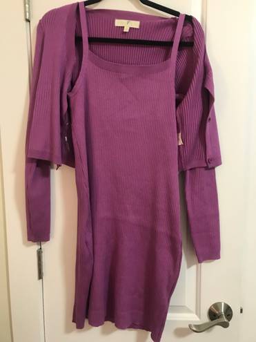 Madden Girl New with tags purple  knit dress and cardigan set