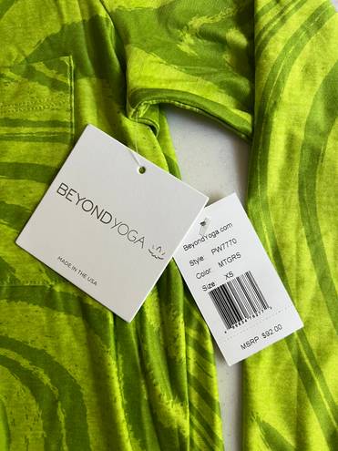 Beyond Yoga Printed Wind Down Pajama Long Sleeve Matcha Green Swirl Lime Green