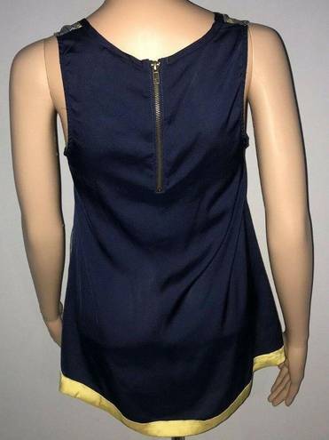 Tommy Hilfiger Tommy Girl Womens Sleeveless Tank Top Size Small Blue Gold Anchor Boat Nautical