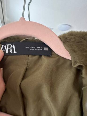 ZARA Furry Green  Jacket