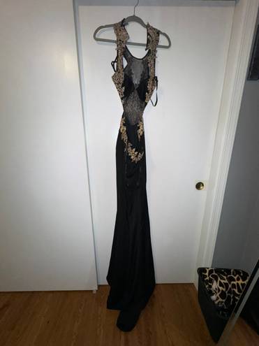 PromGirl Black/ Gold Sequence Dress