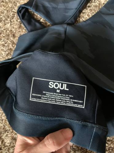 SoulCycle SOUL by  Double Knit Bra Camo Medium