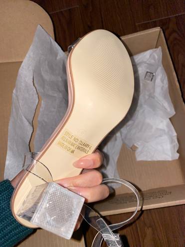 Shoe Land Nude/Clear Heels