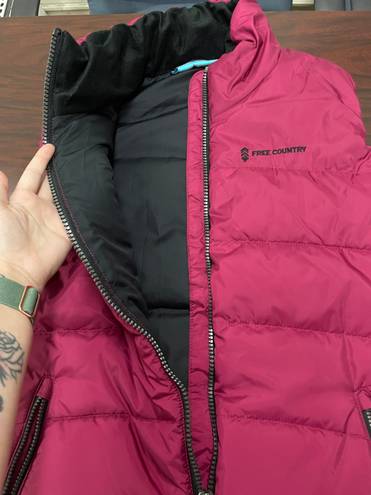 Free Country Zip Up Fuchsia Puffer Vest Size X-Large