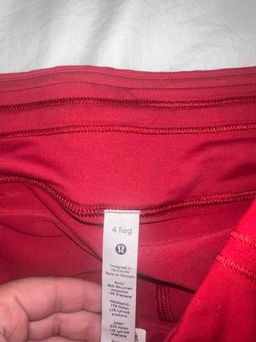 Lululemon Red Pace Rival Skirt Reg 4