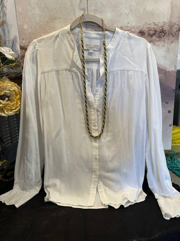 The Loft  Women's White Button Blouse size S