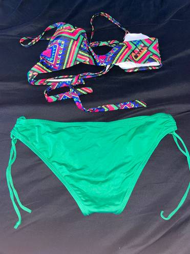 Colorful green cute 2 piece Bikini Size M