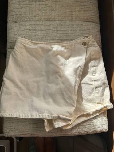 ZARA cream denim skirt cream