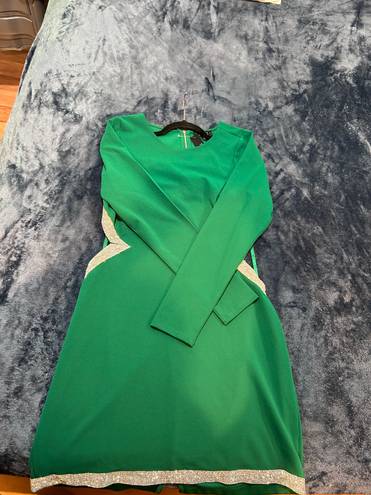 Trixxi Green Long sleeve Cutout Dress