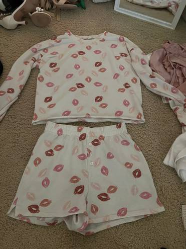 Grayson Threads Sleepwear Lips Print Pajama Set Lounge Wear