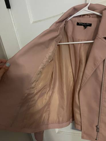 Blush Leather Blazer Jacket Pink