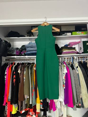 Cinq à Sept Cinq a sept emerald green piper ruffle high neck midi dress 2