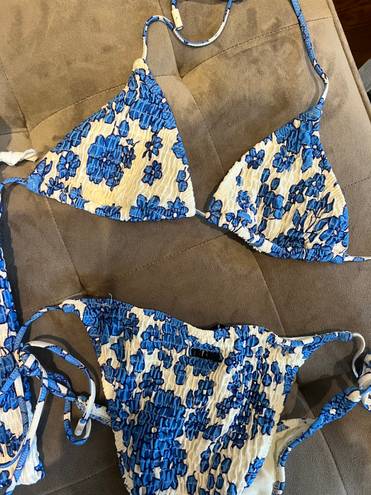 Triangl blue and white floral swimsuit