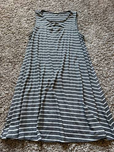 Hem & Thread Gray Stripped Dress