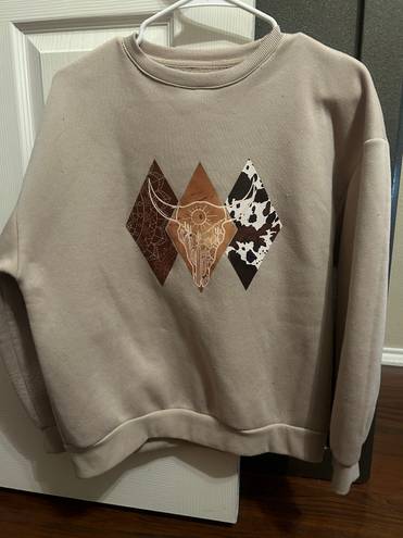 Beige Western Crewneck Tan Size M