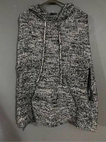 EXPRESS  Hooded Poncho Mohair Wool Blend Black/White Size S