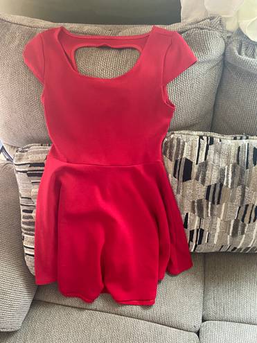 Charlotte Russe Red Heart Cutout Skater Dress