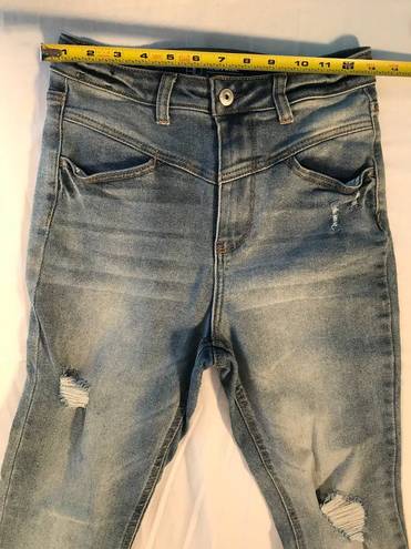 No Bo  High Rise Cropped Distressed Jeans Womens Sz 9 Blue