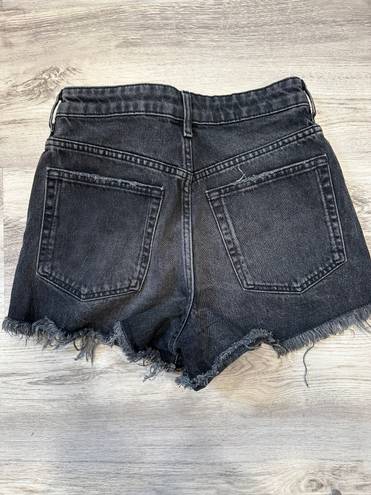 ZARA Fringe Black Jean Shorts