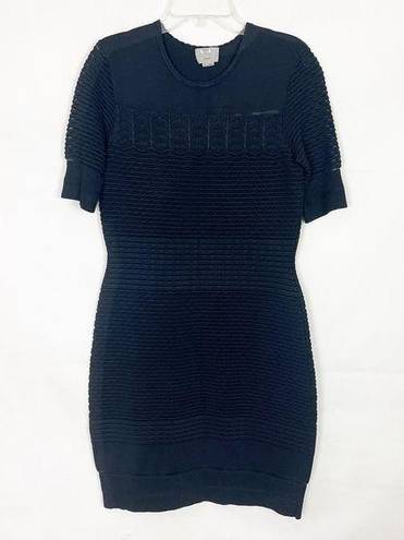 Jason Wu Grey  Pullover Black Short Sleeve Bodycon Black Knit Dress Size Small