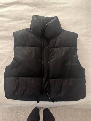 Cropped Puffer Vest Black Size M