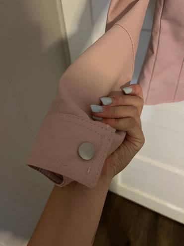 Blush Leather Blazer Jacket Pink