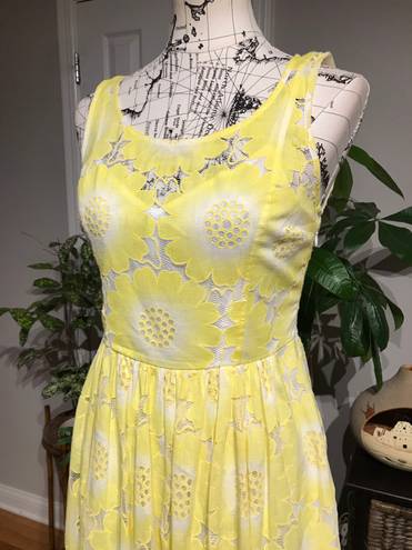 Tracy Reese NWOT Stella Lace Floral Print Open Back A-line Pleated Colorful Coastal Coquette Summer 