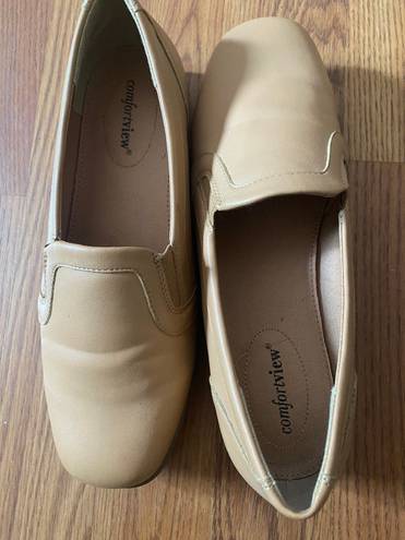 Comfort View Tan Camel Leather flat