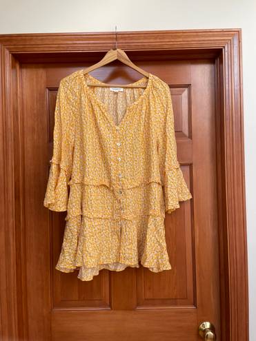 BeachLunchLounge Yellow Peasant Top