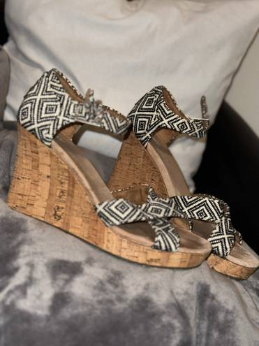 Toms Aztec Casual Wedges Sandals High Heels