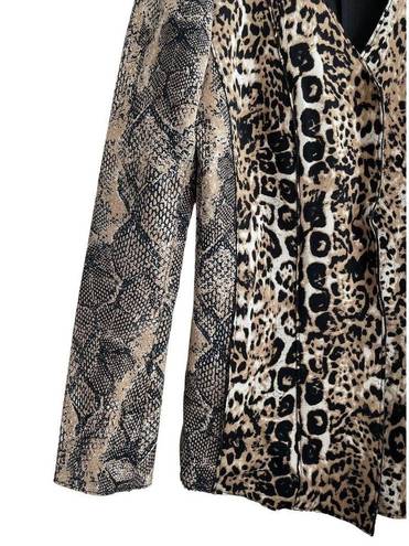 Tracy Reese  Animal Print Blazer Jacket Scuba Stretch Size L Snakeskin‎ Cheetah