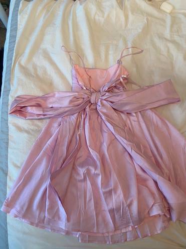 Hello Molly Pink Sparkly Mini Dress With Bow