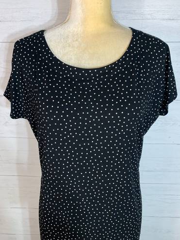 J.Jill  Wearever Collection Size M Sheath Shirt Dress Polka Dot Stretch w/pockets