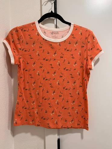 Arizona Jean Company New orange floral t shirt size medium  