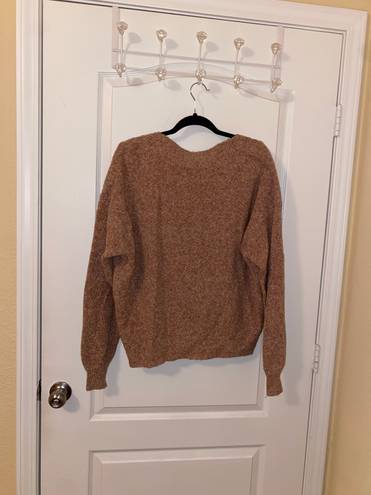 Silence + Noise Peach Fuzzy Open Chest Sweater