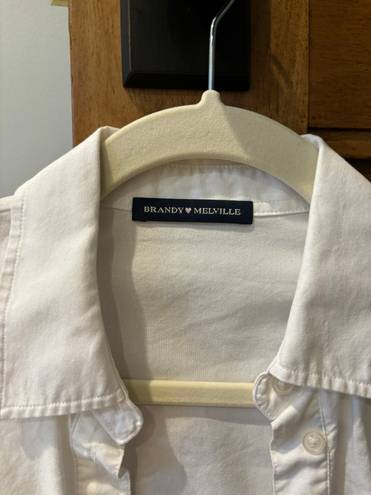 Brandy Melville White Collared Button Shirt