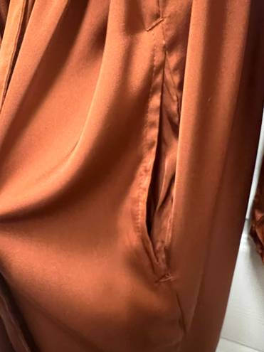 Stars Above Rust Copper Satin Short Robe