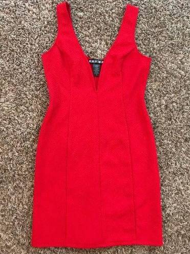 Paper Dolls Paper Doll red deep v neck dress