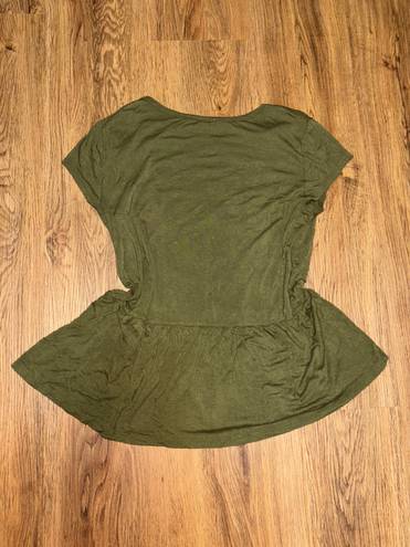 Cloud Chaser Lace Peplum Top Army Green