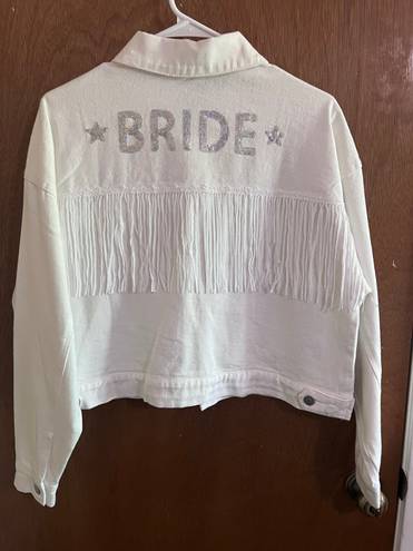 Altar'd State Altar’d State White Denim “Bride” Jacket