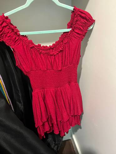 Princess Polly Size 8  Love Galore Romper Deep Cherry Red