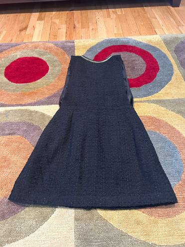 ZARA Black Tweed Button Sleeveless Mini Dress Deep Armholes Women’s Size Small