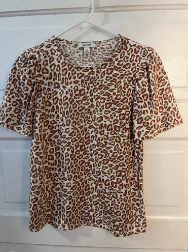 Nine West short sleeve animal print top