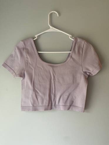 Aura Purple Seemless Cropped Tee Shirt